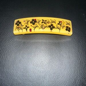 Louis Vuitton Yellow and Black Floral Hair Clip